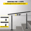 VEVOR Outdoor Stair Railing Kit, 4 FT Handrails 1-4 Steps, Adjustable Angle Black Aluminum Stair Hand Rail for The Elderly, Handrails for Outdoor Steps