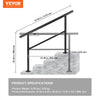 VEVOR Handrail Outdoor Stairs 47.6 X 35.2 Inch Outdoor Handrail Outdoor Stair Railing Adjustable from 0 to 30 Degrees Handrail for Stairs Outdoor Aluminum Black Stair Railing Fit 3-4 Steps