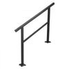 VEVOR Handrail Outdoor Stairs 47.6 X 35.2 Inch Outdoor Handrail Outdoor Stair Railing Adjustable from 0 to 30 Degrees Handrail for Stairs Outdoor Aluminum Black Stair Railing Fit 3-4 Steps