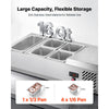 VEVOR Refrigerated Countertop Prep Unit Condiment Prep Station 16 QT ETL, for Commercial Restaurant Salad Bar, 160W, with 1 x 1/3 & 4 x 1/6 Pans, Auto Defrost, Adjustable Temp, Glass Sneeze Guard