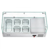 VEVOR Refrigerated Countertop Prep Unit Condiment Prep Station 16 QT ETL, for Commercial Restaurant Salad Bar, 160W, with 1 x 1/3 & 4 x 1/6 Pans, Auto Defrost, Adjustable Temp, Glass Sneeze Guard