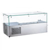 VEVOR Refrigerated Countertop Prep Unit Condiment Prep Station 16 QT ETL, for Commercial Restaurant Salad Bar, 160W, with 1 x 1/3 & 4 x 1/6 Pans, Auto Defrost, Adjustable Temp, Glass Sneeze Guard