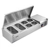 VEVOR Refrigerated Countertop Prep Unit Condiment Prep Station 22 QT ETL, for Commercial Restaurant Salad Bar, 160W, with 2 x 1/3 & 4 x 1/6 Pans, Auto Defrost, Temp Control, Stainless Steel Cover