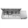 VEVOR Refrigerated Countertop Prep Unit Condiment Prep Station 22 QT ETL, for Commercial Restaurant Salad Bar, 160W, with 2 x 1/3 & 4 x 1/6 Pans, Auto Defrost, Temp Control, Stainless Steel Cover