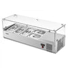 VEVOR Refrigerated Countertop Prep Unit Condiment Prep Station 26.4QT ETL, for Commercial Restaurant Salad Bar, 160W, with 3 x 1/3 & 2 x 1/4 Pans, Auto Defrost, Adjustable Temp, Glass Sneeze Guard