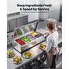 VEVOR Refrigerated Countertop Prep Unit Condiment Prep Station 26.4QT ETL, for Commercial Restaurant Salad Bar, 160W, with 3 x 1/3 & 2 x 1/4 Pans, Auto Defrost, Temp Control, Stainless Steel Cover