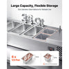 VEVOR Refrigerated Countertop Prep Unit Condiment Prep Station 36 QT ETL, for Commercial Restaurant Salad Bar, 160W, with 6 x 1/3 Pans, Auto Defrost, Adjustable Temp Control, Stainless Steel Cover