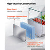 VEVOR Refrigerated Countertop Prep Unit Condiment Prep Station 33.6QT ETL, for Commercial Restaurant Salad Bar, 160W, with 8 x 1/4 Pans, Auto Defrost, Adjustable Temp Control, Glass Sneeze Guard