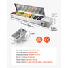 VEVOR Refrigerated Countertop Prep Unit Condiment Prep Station 48 QT ETL, for Commercial Restaurant Salad Bar, 160W, with 8 x 1/3 Pans, Auto Defrost, Adjustable Temp Control, Stainless Steel Cover