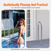 VEVOR Pool Handrail,36 x 13 inch Pool Railing, Aluminum with Base Plate for Indoor/Outdoor Pools, Humanized Swimming Pool Safety Railing for Decks, Rust-Proof Grab Bar with Accessories for Spas Docks