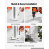VEVOR Handrails for Outdoor Steps, 2-3 Step Aluminum Stair Hand Rail Kit, White Round Tube Stair Railings for Seniors, Concrete Steps, Porch, Deck, Heavy-Duty with Decorative Cover & Installation Kit