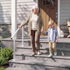 VEVOR Handrails for Outdoor Steps, 2-3 Step Aluminum Stair Hand Rail Kit, White Round Tube Stair Railings for Seniors, Concrete Steps, Porch, Deck, Heavy-Duty with Decorative Cover & Installation Kit