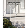 VEVOR Handrails for Outdoor Steps, 3-4 Step Aluminum Stair Hand Rail Kit, White Round Tube Stair Railings for Seniors, Concrete Steps, Porch, Deck, Heavy-Duty with Decorative Cover & Installation Kit