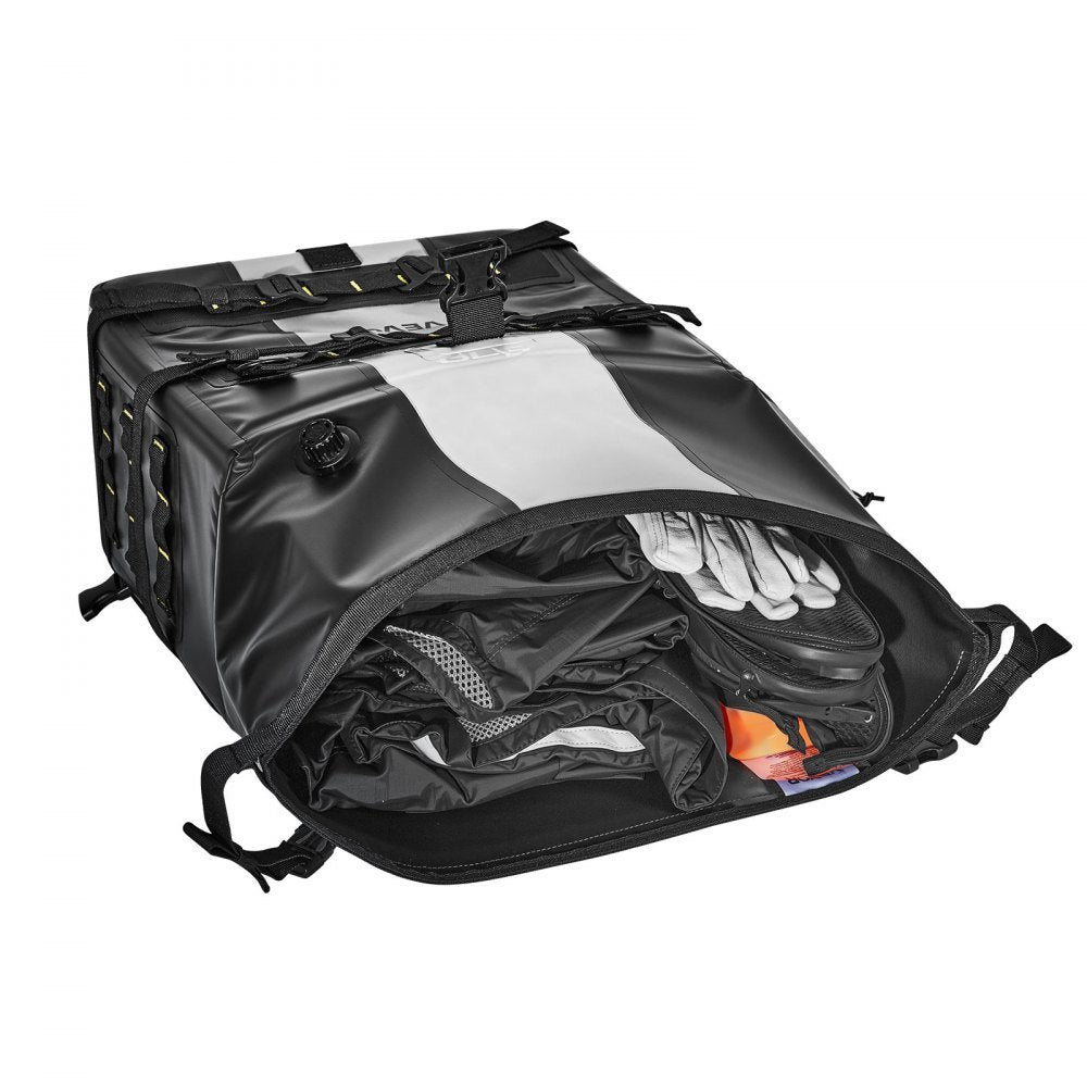 VEVOR Motorcycle Saddlebag, 56 L (28 L x 2) Large Capacity Side Saddle Bag Compatible with Most Motorcycles, Waterproof Fabric Outdoor Sports Motorbike Luggage Storage with Detachable Inner Bag, Black
