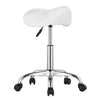 VEVOR Saddle Stool with Wheels, 450 LBS Weight Capacity Ergonomic Rolling Stool, Height Adjustable Thickened PU Leather Swivel Saddle Chair for Salon, Spa, Massage, Tattoo, Clinic, White