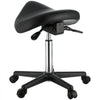 VEVOR Saddle Stool with Wheels, 400 LBS Weight Capacity, Height Adjustable Thickened PU Leather Swivel Saddle Stool Chair for Salon, Spa, Tattoo, Clinic, Black