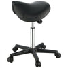 VEVOR Saddle Stool with Wheels, 400 LBS Weight Capacity, Height Adjustable Thickened PU Leather Swivel Saddle Stool Chair for Salon, Spa, Tattoo, Clinic, Black