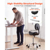 VEVOR Saddle Stool with Back Support, 500 lbs Weight Capacity, Height Adjustable, Ergonomic PU Leather Seat, 360° Swivel Saddle Stool Rolling Chair with Wheels for Salon, Spa, Bar, Medical, Black