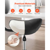 VEVOR Saddle Stool with Back Support, 500 lbs Weight Capacity, Height Adjustable, Ergonomic PU Leather Seat, 360° Swivel Saddle Stool Rolling Chair with Wheels for Salon, Spa, Bar, Medical, Black