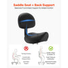 VEVOR Saddle Stool with Back Support Footrest, 500 lbs Weight Capacity, Height Adjustable, Quiet Casters, PU Leather Seat, 360° Swivel Saddle Stool Rolling Chair for Salon, Spa, Bar, Medical, Black