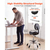 VEVOR Saddle Stool with Back Support Footrest, 500 lbs Weight Capacity, Height Adjustable, Quiet Casters, PU Leather Seat, 360° Swivel Saddle Stool Rolling Chair for Salon, Spa, Bar, Medical, Black