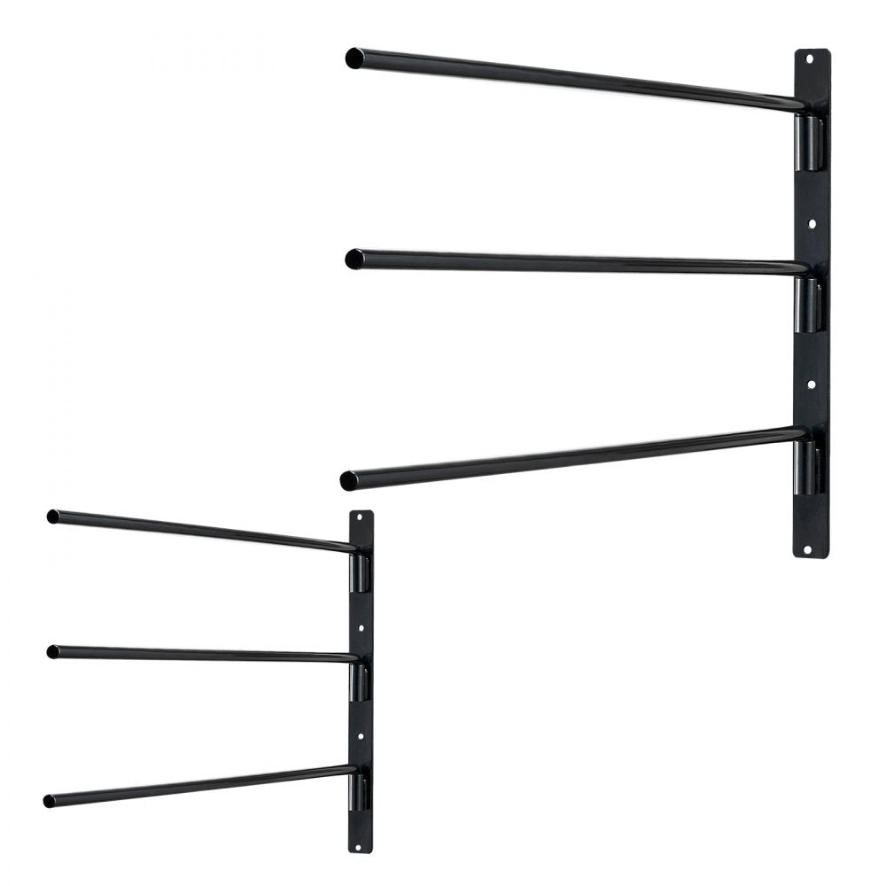 VEVOR Wall Mounted Saddle Rack, 30.9 x 29.9 x 5.5 in, 2 Packs Swing Out Saddle Holder, Three Tiers Horse Saddle Stand, Space Saving Horse Pad and Blanket Rack for Tack Room Organization