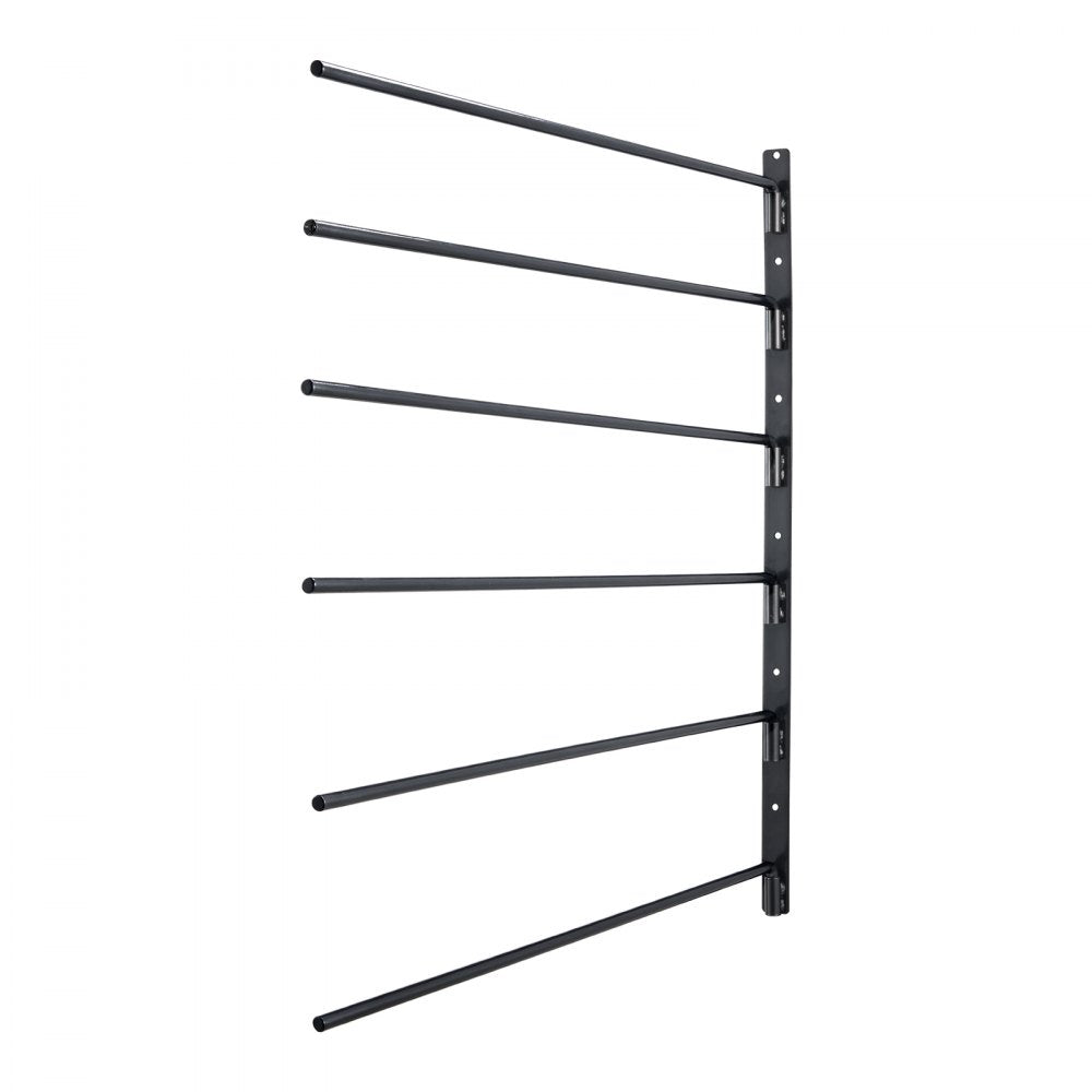 VEVOR Wall Mounted Saddle Rack, 30.9 x 29.9 x 5.5 in, Swing Out Saddle Holder, Six Tiers Horse Saddle Stand, Space Saving Horse Pad and Blanket Rack for Tack Room Organization Trailer Accessories