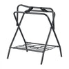 VEVOR Folding Saddle Rack, 28 x 19 x 37.5 in, Freestanding Horse Saddle Stand, Portable Horse Blanket Holder, Heavy Duty Steel Saddle Rack for English & Western Saddles, Tack Storage, Black