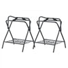 VEVOR Folding Saddle Rack, 28 x 19 x 37.5 in, 2 Packs Freestanding Horse Saddle Stand, Portable Horse Blanket Holder, Heavy Duty Steel Saddle Rack for English & Western Saddles, Tack Storage, Black