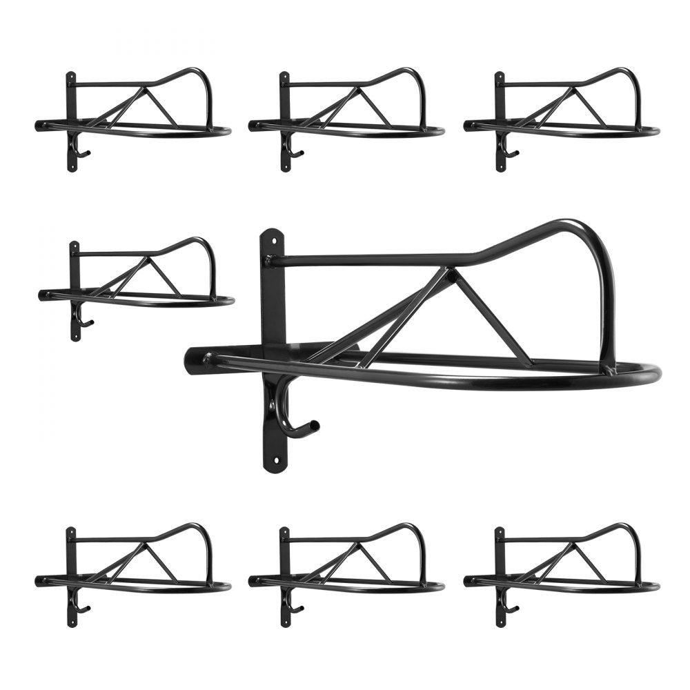VEVOR Wall Mount Saddle Rack, 27.3 x 16.3 x 12.5 in, 8 Packs Horse Saddle Rack with Pad Bar, Portable Saddle Stand for English & Western Saddle, Horse Tack Storage for Equestrian Garden, Black