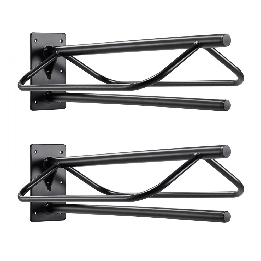 VEVOR Saddle Rack with Pad Bar, 23.8 x 12.6 x 10.2 in, 2 Packs Wall Mounted Saddle Stand, Heavy-Duty Steel Saddle Holder, Western & English Saddle Rack for Horse Stall, Barn, Trailer, Tack Room