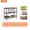 VEVOR Bar Cart, Home Serving Cart, 3 Tiers 300 LBS Industrial Rolling Beverage Station on Lockable Wheels, Mobile Alcohol Drink Cart with Removable Tray Wine Rack Glass Holder for Kitchen Dining Room