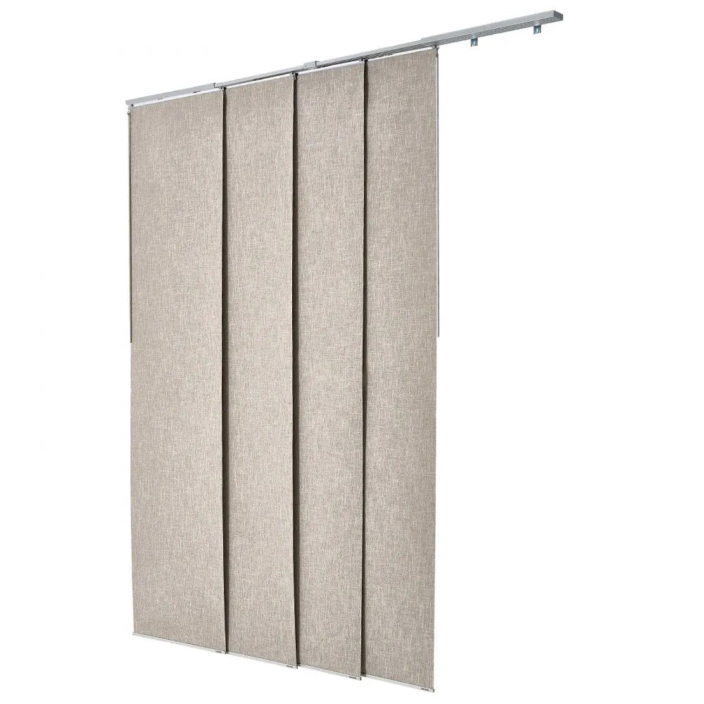 VEVOR Panel Track Blinds, Extendable Track from 45.8 in to 86 in W, Trimmable Panel Curtains Up to 96 in H, Vertical Blackout Panel Blinds for Sliding Doors, Patio Doors, Room Divider, Windows, Brown