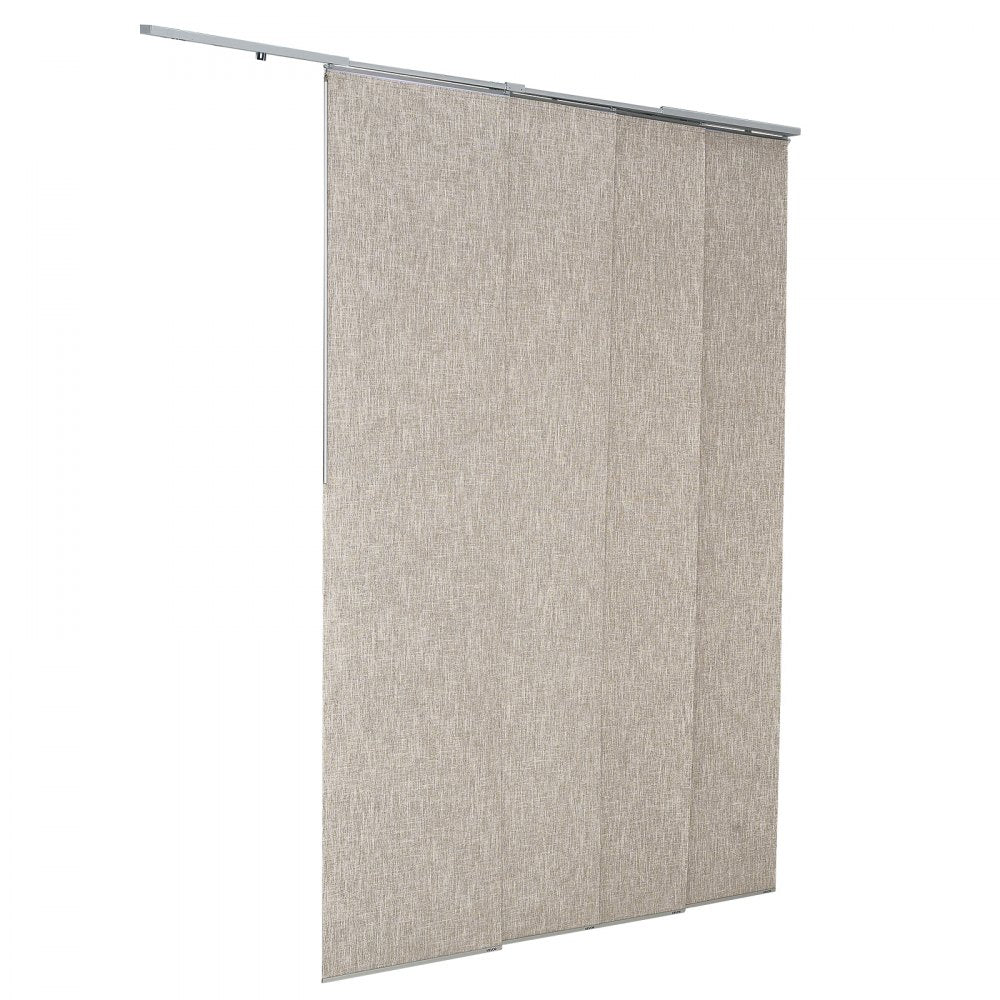 VEVOR Panel Track Blinds, Extendable Track from 45.8 in to 86 in W, Trimmable Panel Curtains Up to 96 in H, Vertical Blackout Panel Blinds for Sliding Doors, Patio Doors, Room Divider, Windows, Brown
