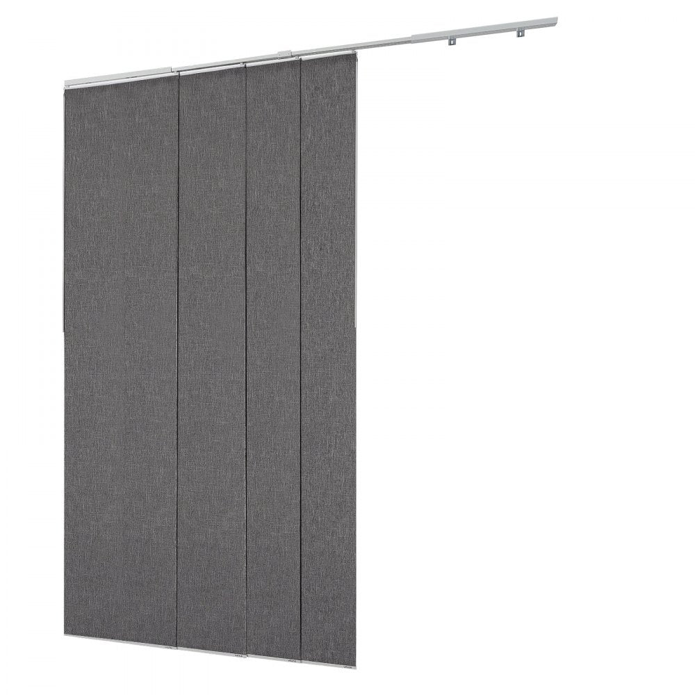 VEVOR Panel Track Blinds, Extendable Track from 45.8 in to 86 in W, Trimmable Panel Curtains Up to 96 in H, Vertical Blackout Panel Blinds for Sliding Doors, Patio Doors, Room Divider, Dark Gray