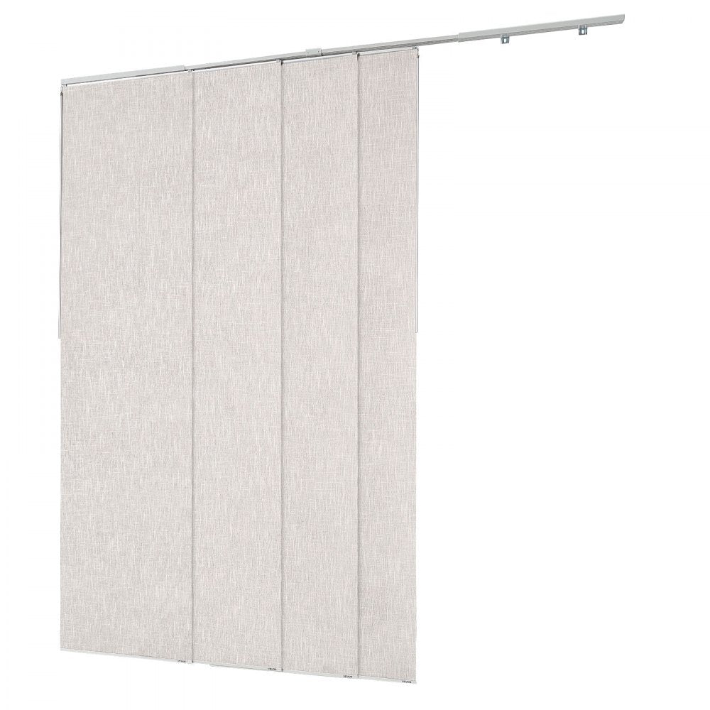VEVOR Panel Track Blinds, Extendable Track from 45.8 in to 86 in W, Trimmable Panel Curtains Up to 96 in H, Vertical Blackout Panel Blinds for Sliding Doors, Patio Doors, Room Divider, Light Gray