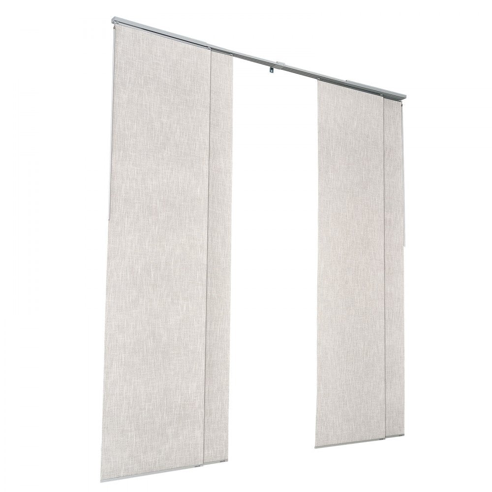 VEVOR Panel Track Blinds, Extendable Track from 45.8 in to 86 in W, Trimmable Panel Curtains Up to 96 in H, Vertical Blackout Panel Blinds for Sliding Doors, Patio Doors, Room Divider, Light Gray