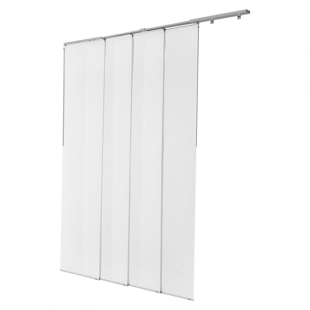 VEVOR Panel Track Blinds, Extendable Track from 45.8 in to 86 in W, Trimmable Panel Curtains Up to 96 in H, Adjustable Vertical Panel Blinds for Sliding Doors, Patio Doors, Room Divider, Window, White