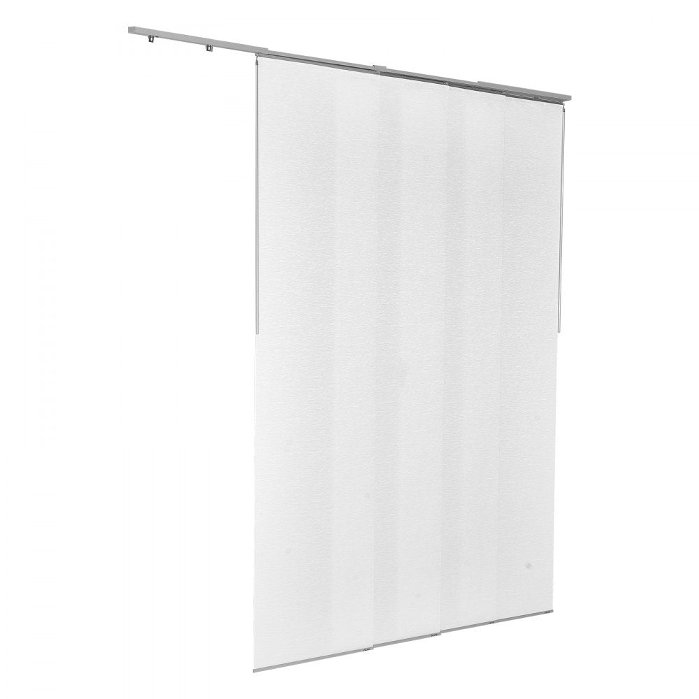 VEVOR Panel Track Blinds, Extendable Track from 45.8 in to 86 in W, Trimmable Panel Curtains Up to 96 in H, Adjustable Vertical Panel Blinds for Sliding Doors, Patio Doors, Room Divider, Window, White