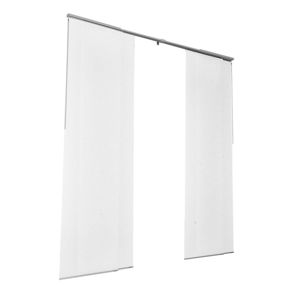 VEVOR Panel Track Blinds, Extendable Track from 45.8 in to 86 in W, Trimmable Panel Curtains Up to 96 in H, Adjustable Vertical Panel Blinds for Sliding Doors, Patio Doors, Room Divider, Window, White