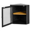 VEVOR Corner Bread Box for Kitchen Counter Bamboo Wood Container Black, for Homemade Bread, Under Cabinet, and Pantry, Double Layer Farmhouse Breadbox Bin, with Acrylic Door Panel and Air Vents