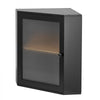 VEVOR Corner Bread Box for Kitchen Counter Bamboo Wood Container Black, for Homemade Bread, Under Cabinet, and Pantry, Double Layer Farmhouse Breadbox Bin, with Acrylic Door Panel and Air Vents
