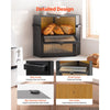 VEVOR Corner Bread Box for Kitchen Counter Bamboo Wood Container Black, for Homemade Bread, Under Cabinet, and Pantry, Double Layer Farmhouse Breadbox Bin, with Acrylic Door Panel and Air Vents