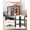 VEVOR Bread Box for Kitchen Counter Bamboo Wood Storage Container Black, for Homemade Bread, Under Cabinet, and Pantry, Triple Layer Farmhouse Breadbox Bin, with Acrylic Door Panel and Air Vents