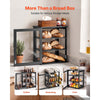 VEVOR Bread Box for Kitchen Counter Bamboo Wood Storage Container Black, for Homemade Bread, Under Cabinet, and Pantry, Triple Layer Farmhouse Breadbox Bin, with Acrylic Door Panel and Air Vents