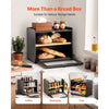 VEVOR Bread Box for Kitchen Counter Bamboo Wood Storage Container Black, for Homemade Bread, Under Cabinet, and Pantry, Double Layer Farmhouse Breadbox Bin, with Acrylic Door Panel and Air Vents