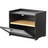 VEVOR Bread Box for Kitchen Counter Bamboo Wood Storage Container Black, for Homemade Bread, Under Cabinet, and Pantry, Double Layer Farmhouse Breadbox Bin, with Acrylic Door Panel and Air Vents