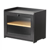 VEVOR Bread Box for Kitchen Counter Bamboo Wood Storage Container Black, for Homemade Bread, Under Cabinet, and Pantry, Double Layer Farmhouse Breadbox Bin, with Acrylic Door Panel and Air Vents