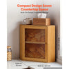 VEVOR Corner Bread Box for Kitchen Counter Bamboo Wood Container Natural, for Homemade Bread, Under Cabinet, and Pantry, Double Layer Farmhouse Breadbox Bin, with Acrylic Door Panel and Air Vents