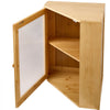 VEVOR Corner Bread Box for Kitchen Counter Bamboo Wood Container Natural, for Homemade Bread, Under Cabinet, and Pantry, Double Layer Farmhouse Breadbox Bin, with Acrylic Door Panel and Air Vents
